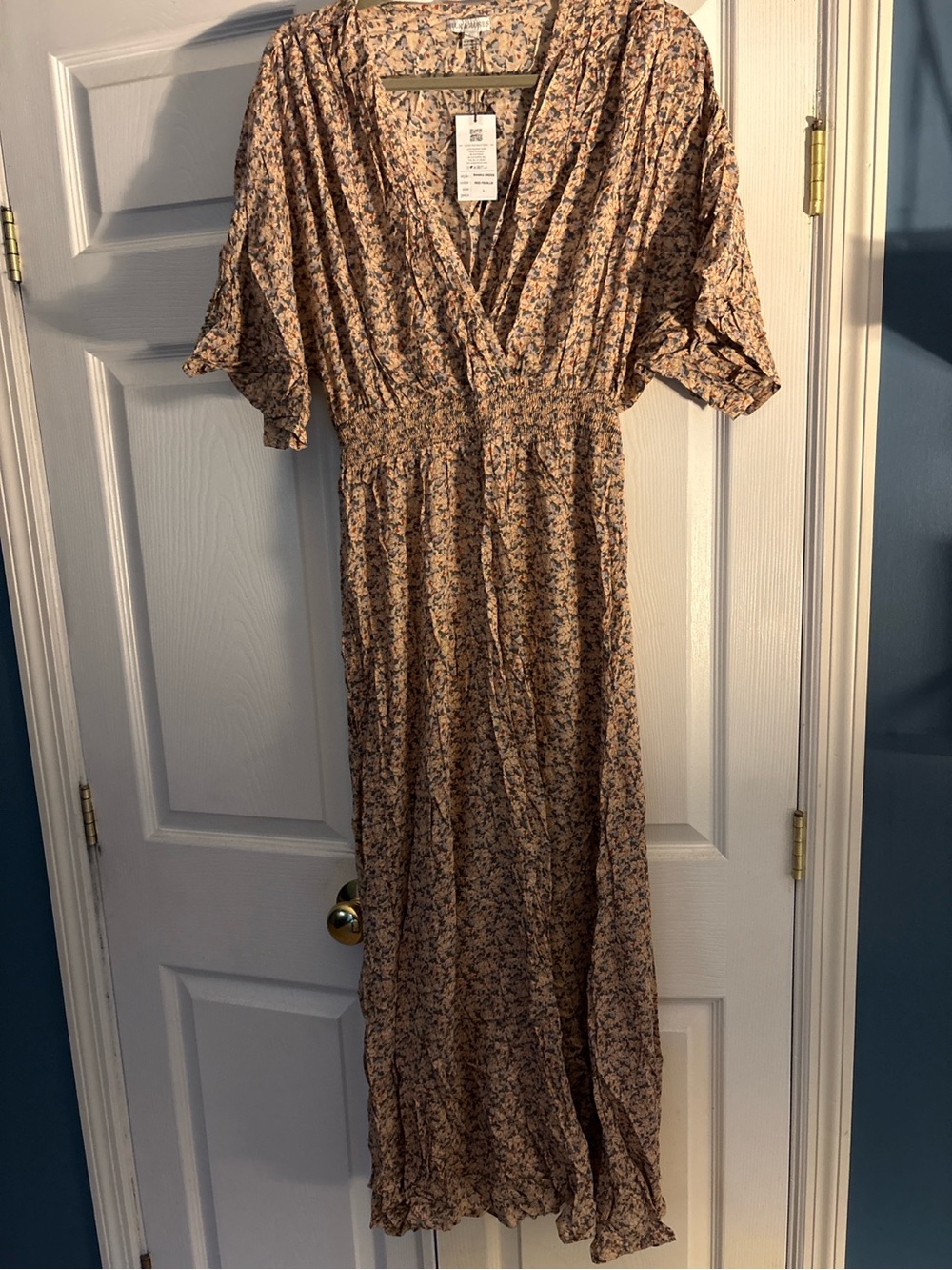 Milk & Roses Bianka Dress Red Feuille Floral Dress - NWT L